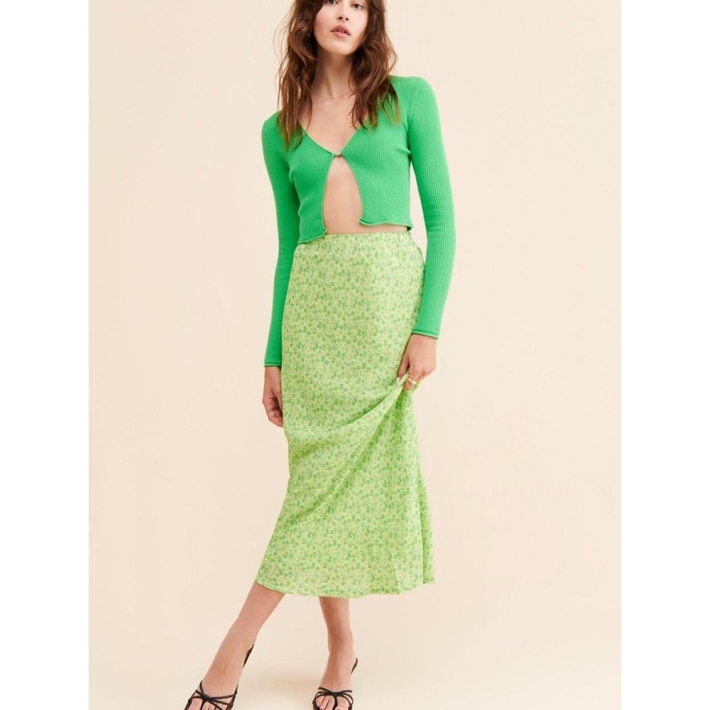 Charlie Holiday Green Floral Maxi Skirt